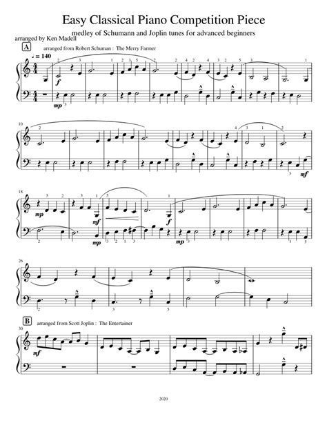 easy classical piano competition piece sheet   piano solo musescorecom