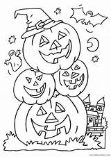 Coloring4free Coloring Halloween Happy Pages Pumpkins Related Posts sketch template