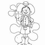 Cowgirl Coloring Funny Cow Horse Draw Little Lassoing Hat Hut Down Lasso Kidsplaycolor sketch template