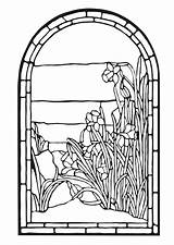 Stained Coloring Glass Pages Adult Adults Tiffany Kids Cards sketch template