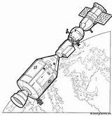 Ruimtevaart Kleurplaten Geschiedenis Raumfahrt Kleurplaat Malvorlage Apllo Soyuz Koppelen sketch template