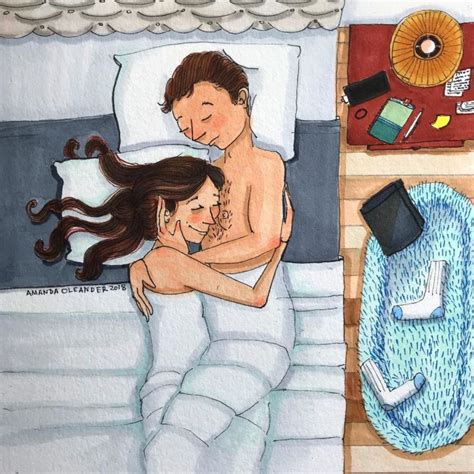 artist illustrates the intimate moments between couples that happen in