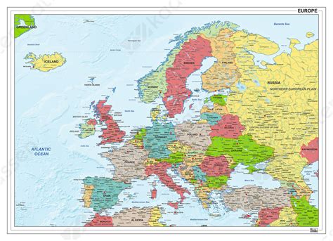 digitale kaart van europa staatkundig  kaarten en atlassennl