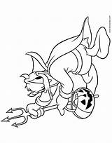 Donald Duck Devil Halloween Coloring Disney Pages Printable Disneyclips Color sketch template