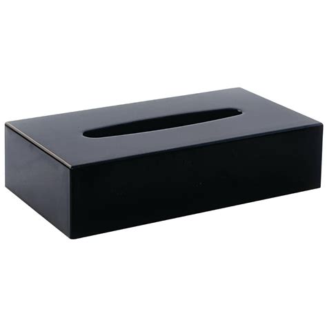 black rectangular tissue holder