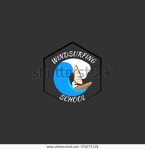 windsurfing logo vector illustration stock vector royalty