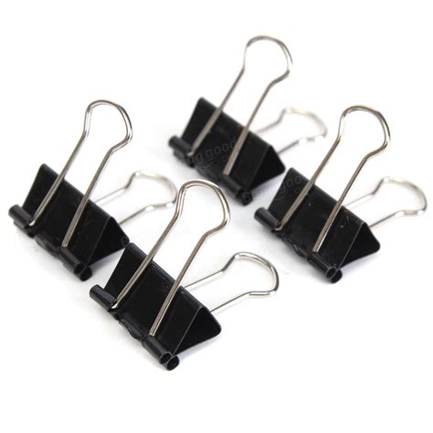 pcs mm metal black binder spring clips paper filing grip clamps