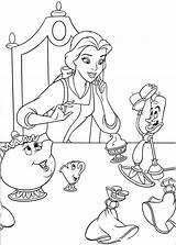 Beast Beauty Coloring Pages Printable Kids Color Disney sketch template