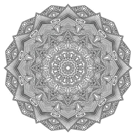 outline mandala flower malas adult coloring pages