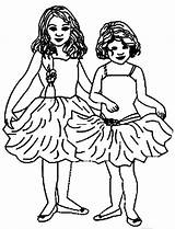 Coloring Two Ballerina Little Girls Pages Color Printable Getcolorings Luna Getdrawings sketch template