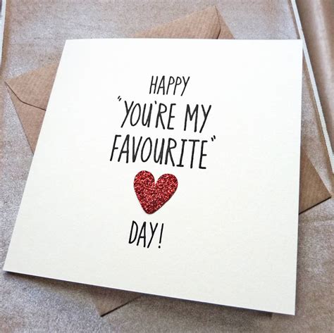 You Re My Favourite Glitter Heart Anniversary Card By Be Good Darcey