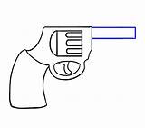 Draw Revolver Cartoon Clipart Gun Simple Drawing Sketch Easy Pistol Step Transparent Drawings Welder Small Pistols Webstockreview Easydrawingguides Collection Line sketch template