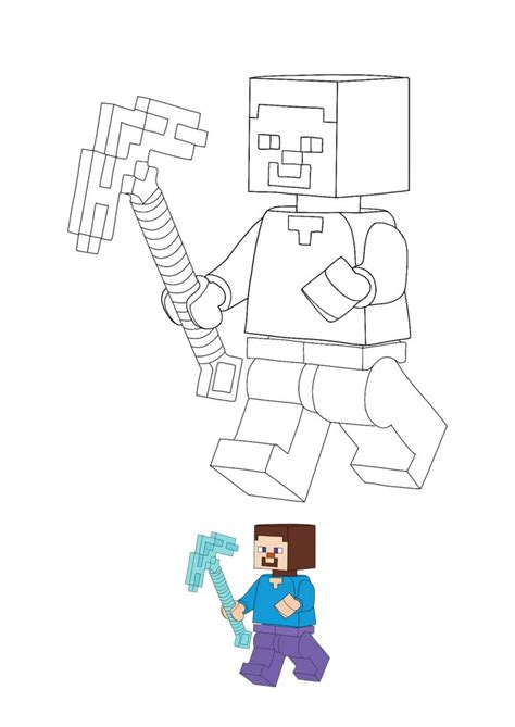 minecraft lego steve coloring pages   coloring sheets