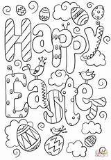 Easter Happy Coloring Doodle Pages Printable Colouring Print Color Cute Egg Worksheets Doodles Supercoloring Spring Bunny Printables Drawings Rabbit Holidays sketch template