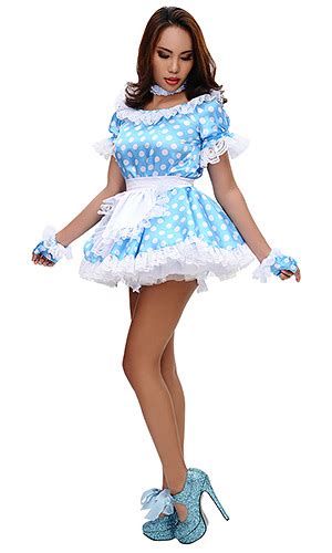 polka dot satin french maid uniform [sat100 polkadot] £68 16 the