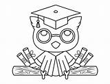 Owl Coloring Graduating Pages sketch template