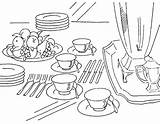 Dapur Peralatan Colorear Vajilla Mewarnai Lukisan Minum Desainrumahid Gratuitos Kitchenware sketch template