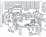 Clipart Table Coloring Pages Wipe Kitchen Colouring Wiping Kids Color Clipground Print Cooking Roberto Onlycoloringpages sketch template