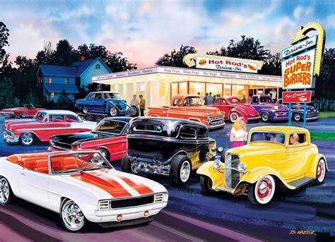 Masterpieces Cruisin Hot Rod S Drive In Cars Jigsaw Puzzle