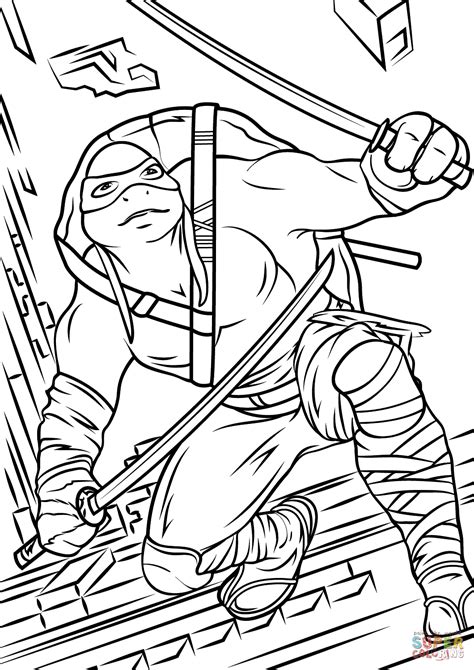 leonardo  teenage mutant ninja turtles  coloring page