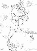 Sereia Coloriages Pequena Little Triton Drawings sketch template
