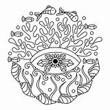 Underwater Corals sketch template