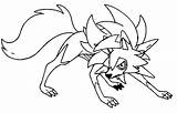 Coloring Lycanroc Pokémon Wolwerock Dusk sketch template
