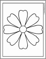 Coloring Spring Flowers Preschool Simple Daisy Flower Printables Colorwithfuzzy sketch template