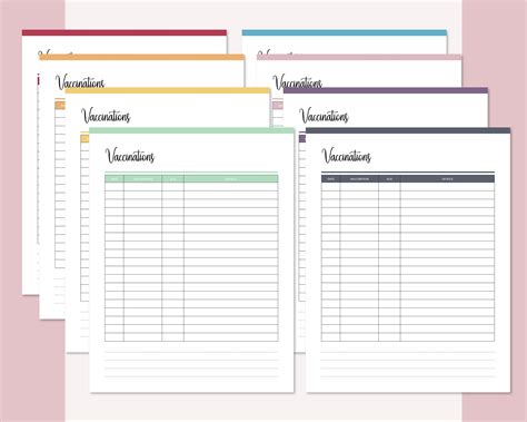 printable pet vaccination record dog vaccination cat etsy uk