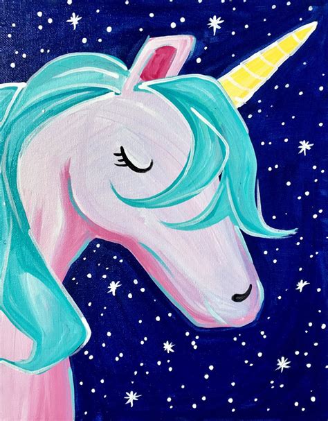 cosmic unicorn december st local color painting parties  fine art