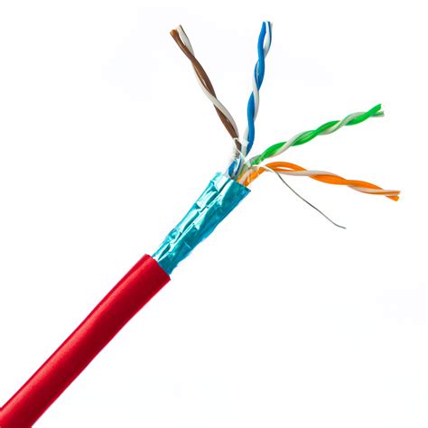 shielded cate ethernet cable solid copper red pullbox ft