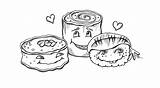 Sushi Coloring Pages Kawaii Cute Drawing Wonderstrange Food Print Template Getdrawings Click Then Arts sketch template