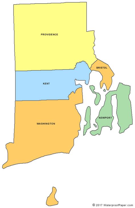 rhode island county map ri counties map  rhode island