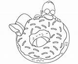 Simpson Homer Donut Coloring Pages Big Printable sketch template