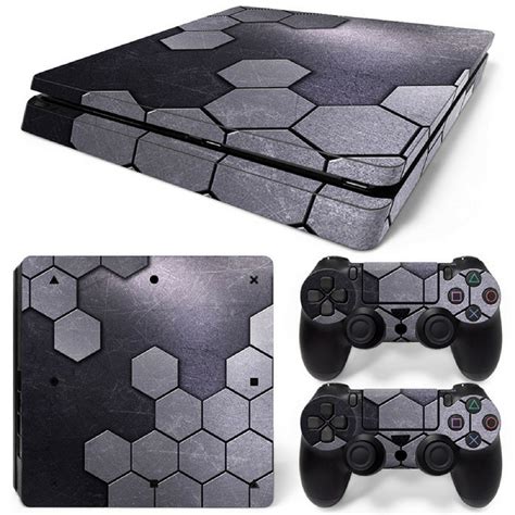 steel silver ps slim console skins ps slim console skins consoleskins