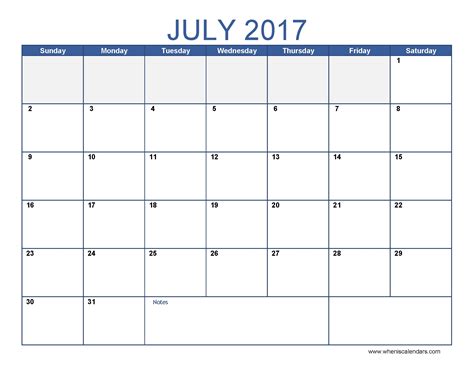 printable calendar july august  calendar printables