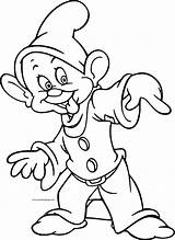 Dopey Coloring Disney Snow Cartoon Pages sketch template