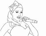Ariana Grande Coloring Singing Pages Coloringcrew Book sketch template