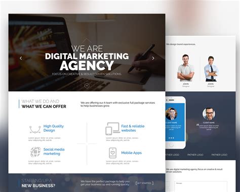 digital marketing agency website template  psd  psd