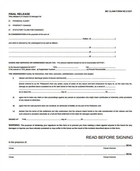 sample claim forms   ms word