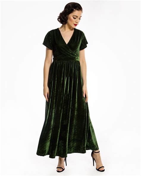 aisling green velvet maxi dress vintage inspired dresses lindy bop green velvet wedding