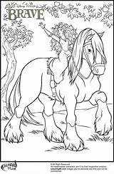 Coloring Pages Horse Merida Princess Disney Brave Angus Her Popular sketch template