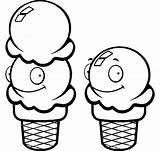 Ice Cream Coloring Scoop Scoops Drawing Pages Clipart Cone Two Draw Getdrawings Paintingvalley sketch template