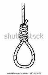 Noose Rope Sketch Drawing Cartoon Vector Knot Drawn Hand Illustration Background Coloring Suicide Stock Style Shutterstock Template Dark sketch template