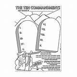 Commandments Coloring Ten Activity Sunday School Craft Bible Catholic Arts Paper Ccd Study Childrens Vacation Amazon Kit Poster sketch template
