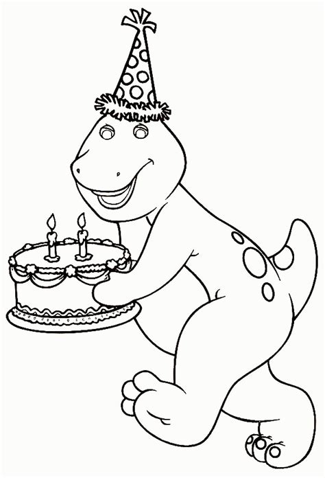 barney birthday coloring pages coloring home