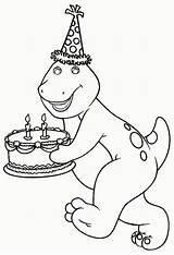 Coloring Barney Pages Friends Birthday Cake Kids Color Printable Colouring Cartoon Sheets Popular Getcolorings sketch template