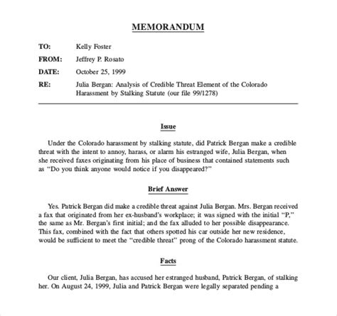 legal memo templates sample word google docs format