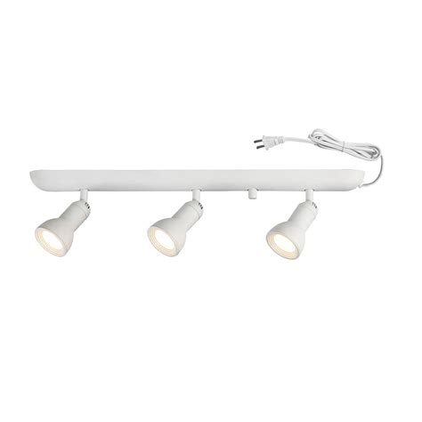 hampton bay  ft  light white integrated led plug  track lighting kit fixture