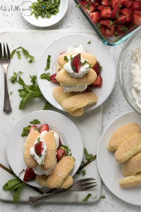 Strawberry Mint Shortcake With Ladyfingers Dessert